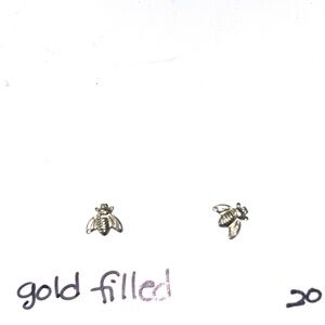 Gold Filled Bee Stud Earrings